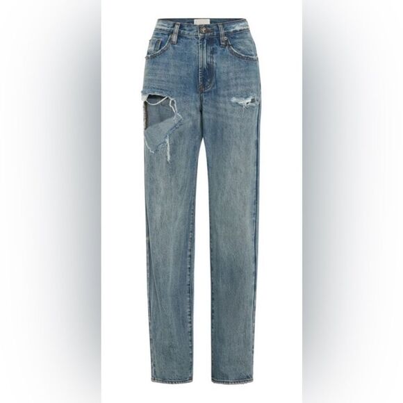 NWT One Teaspoon Women’s 1982s Mid Waist Ripped Berlin Blue Denim Jeans.Size 33 - Picture 8 of 16